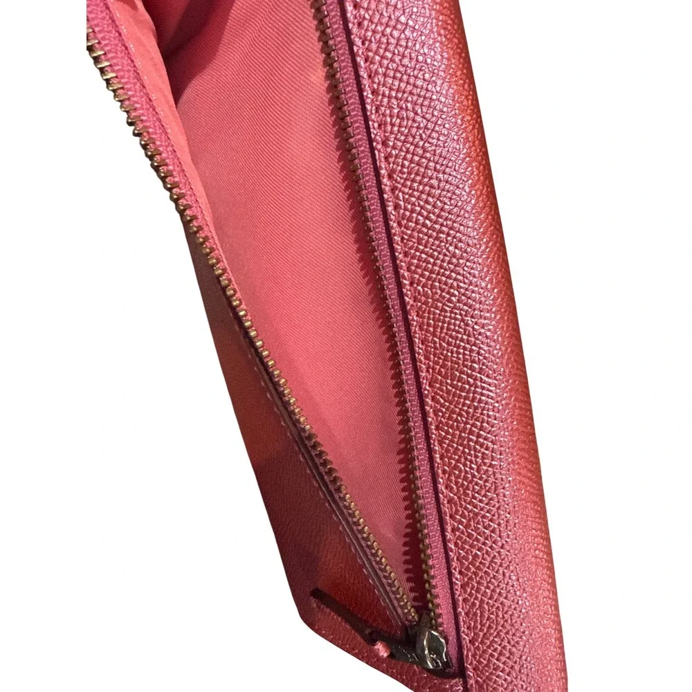 Vintage Coach Metallic Pink Leather‎ Envelope Slim Wallet Made in 2017